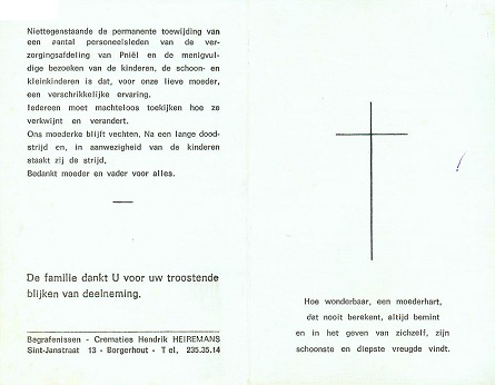 Doodsprentje achterkant